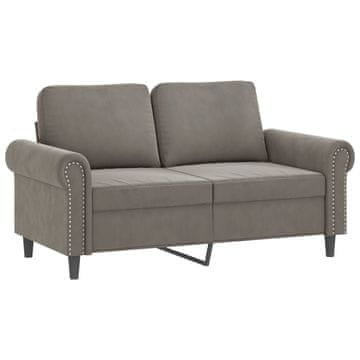 Vidaxl Dvosed svetlo siv 120 cm žamet