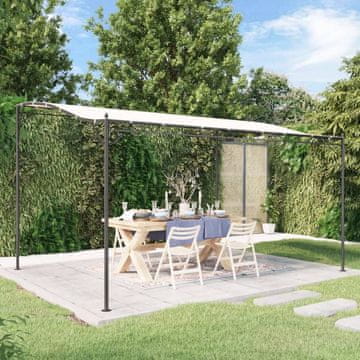 Vidaxl vidaXL Nadstrešek, kremne barve, 4 x 3 m, 180 g/m², blago in jeklo