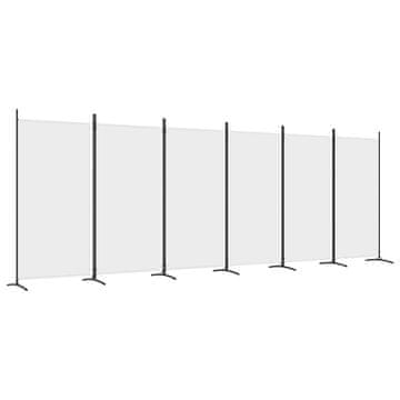 Vidaxl Paravan 6-delni bel 520x180 cm blago