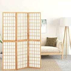 Vidaxl Zložljiv 3-delni paravan japonski stil 120x170 cm bele barve