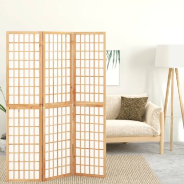 Vidaxl Zložljiv 3-delni paravan japonski stil 120x170 cm bele barve