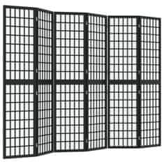 Vidaxl Zložljiv 6-delni paravan japonski stil 240x170 cm črne barve