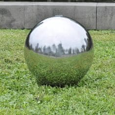 Greatstore Vrtna fontana krogla z LED lučkami nerjaveče jeklo 30 cm