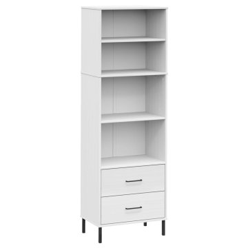 Vidaxl Knjižna omara z 2 predaloma bela 60x35x180 cm trden les OSLO
