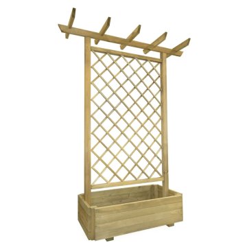 Vidaxl Vrtna pergola s cvetličnim koritom 162x56x204 cm lesena