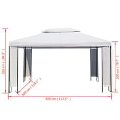 Vidaxl Paviljon bele barve 3x4 m
