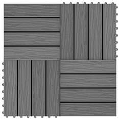 Vidaxl Talne plošče 11 kosov globok relief WPC 30x30 cm 1 m2 sive