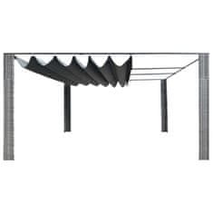 Vidaxl Paviljon z drsno streho 400x400x200 cm siv in antraciten