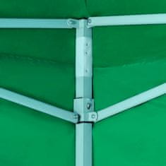 Vidaxl Zložljiv šotor z 2 stenama 3x3 m zelene barve