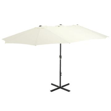 Vidaxl Zunanji senčnik z aluminijastim drogom 460x270 cm peščen