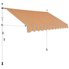 Greatstore Ročno zložljiva tenda 250 cm rumene in modre črte