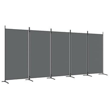 Vidaxl Paravan 5-delni antraciten 433x180 cm blago