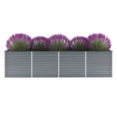 Vidaxl Visoka greda iz pocinkanega jekla 320x80x77 cm sive barve