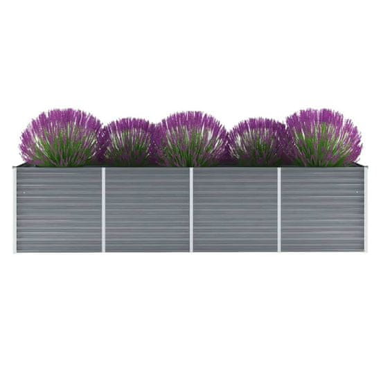 Vidaxl Visoka greda iz pocinkanega jekla 320x80x77 cm sive barve