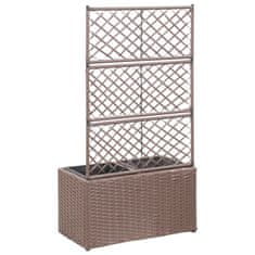 Vidaxl Visoka greda z oporno mrežo in 2 loncema 58x30x107 cm rjava