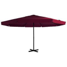 Vidaxl Zunanji senčnik z aluminijastim drogom 500 cm bordo rdeč