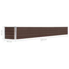 Vidaxl Visoka greda pocinkano jeklo 320x40x45 cm rjava