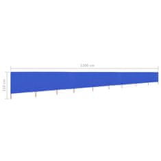 Vidaxl 9-panelni vetrobran tkanina 1200x80 cm sinje moder