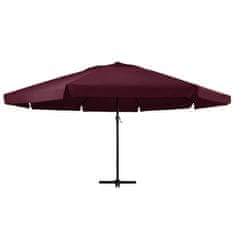 Vidaxl Zunanji senčnik z aluminijastim drogom 600 cm bordo rdeč