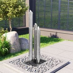 Greatstore Vrtna fontana srebrna 48x34x123 cm iz nerjavečega jekla