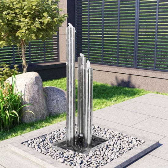 Vidaxl Vrtna fontana srebrna 48x34x123 cm iz nerjavečega jekla