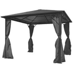 Vidaxl Paviljon z zavesami antracit aluminij 300x300 cm