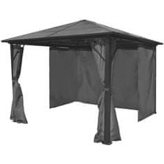 Vidaxl Paviljon z zavesami antracit aluminij 300x300 cm