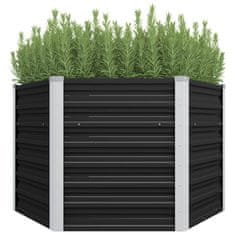 Vidaxl Visoka greda antracitna 129x129x77 cm pocinkano jeklo