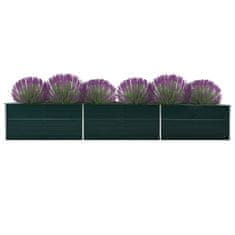 Vidaxl Visoka greda pocinkano jeklo 480x80x77 cm zelena