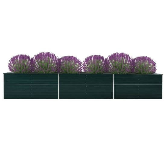 Vidaxl Visoka greda pocinkano jeklo 480x80x77 cm zelena