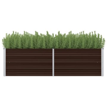 Vidaxl Visoka greda rjava 160x40x45 cm pocinkano jeklo