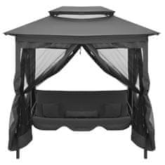 Vidaxl Zunanja gugalnica s streho antracitna 220x160x240 cm jeklo