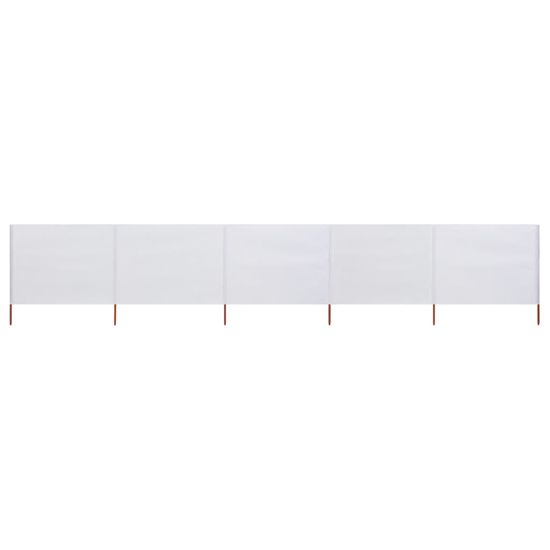 Vidaxl 5-panelni vetrobran tkanina 600x120 cm peščeno bel