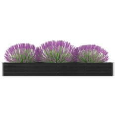 Vidaxl Visoka greda pocinkano jeklo 320x40x45 cm antracitna