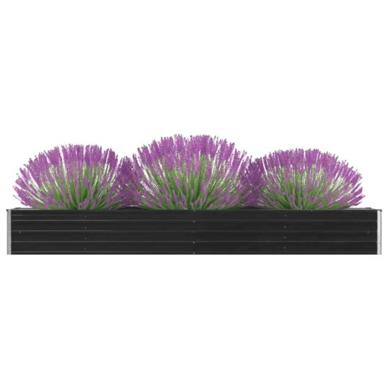 Vidaxl Visoka greda pocinkano jeklo 320x40x45 cm antracitna