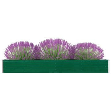 Vidaxl Visokaa greda pocinkano jeklo 320x40x45 cm zelena