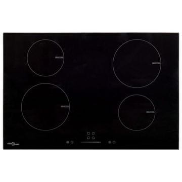 Vidaxl Indukcijska plošča s 4 gorilniki na dotik steklo 77 cm 7000 W