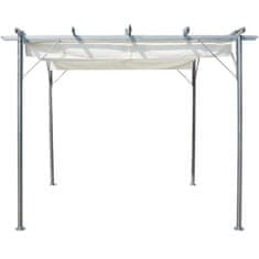 Vidaxl Pergola z zložljivo streho kremno bela 3x3 m jeklo