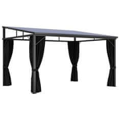 Vidaxl Paviljon z zaveso 405x294x244 cm antraciten