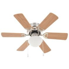 Vidaxl Dekorativni stropni ventilator s svetilko 82 cm svetlo rjav