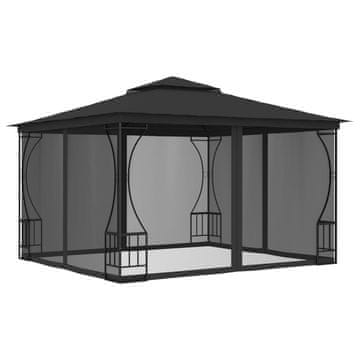 Vidaxl Paviljon z zavesami 300x300x265 cm antraciten