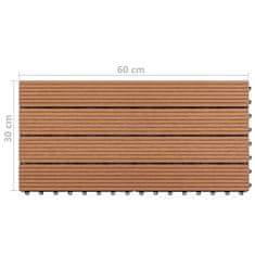 Vidaxl WPC plošče 60x30 cm 6 kosov 1 m2 rjave