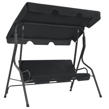 Vidaxl Vrtna gugalnica antracitna 170x110x153 cm