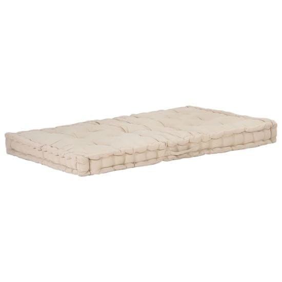 Vidaxl Talna sedežna blazina za paleto bombaž 120x80x10 cm bež