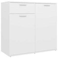 Vidaxl Komoda bela 80x36x75 cm iverna plošča