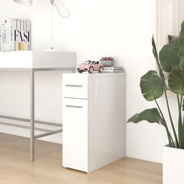Vidaxl Lekarniška omara bela 20x45,5x60 cm iverna plošča