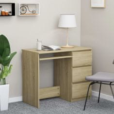 Vidaxl Pisalna miza sonoma hrast 90x45x76 cm iverna plošča