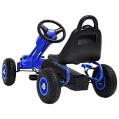 Greatstore Gokart na Pedale s Pnevmatikami Modre Barve