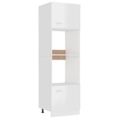 Vidaxl Omarica za mikrovalovno pečico visok sijaj bela 60x57x207 cm