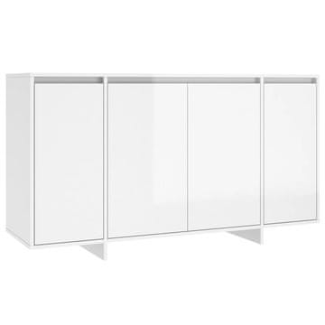 Vidaxl Komoda visok sijaj bela 135x41x75 cm iverna plošča